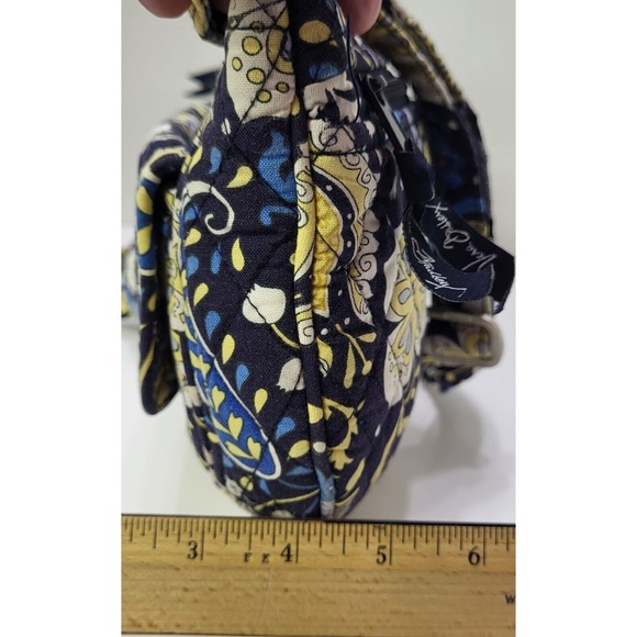 Vera Bradley Hipster Ellie Blue Yellow Elephant Pattern Crossbody Bag Purse - Picture 15 of 15